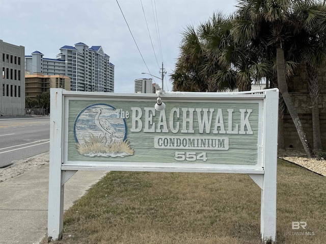 view of community sign