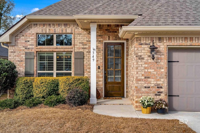 entrance to property with a garage