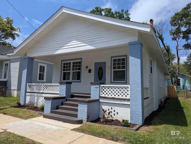 bungalow featuring a porch