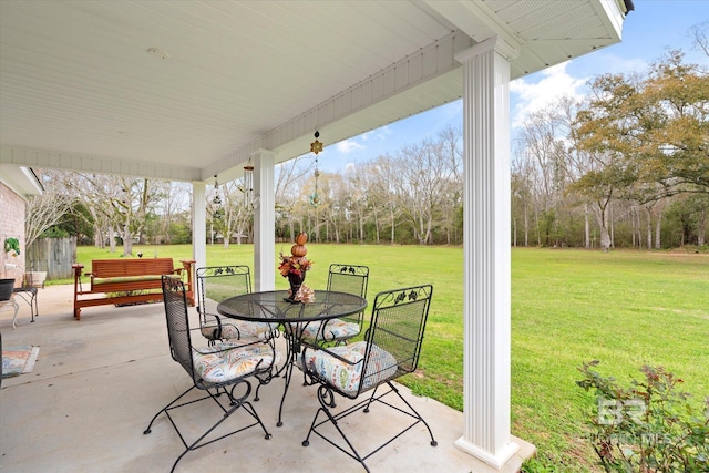 view of patio with outdoor dining area