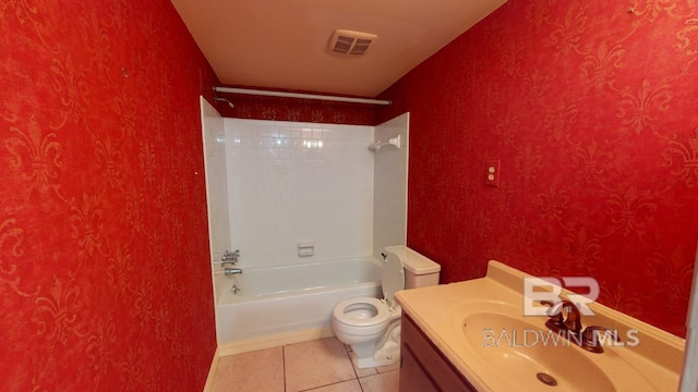 4009 Old Shell Rd Unit C13, Mobile, AL 36608 - bathroom featuring tub / shower combination, toilet, tile patterned floors, and vanity