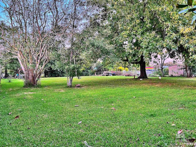 view of green lawn