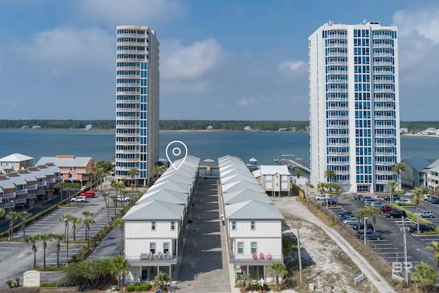 drone / aerial view of a large body of water