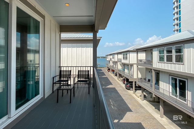 balcony with a water view