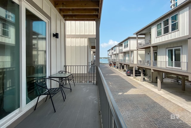 balcony with a water view