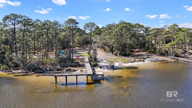 30577 Baldwin St, Perdido Beach, AL 36530 - dock area featuring view of scattered trees