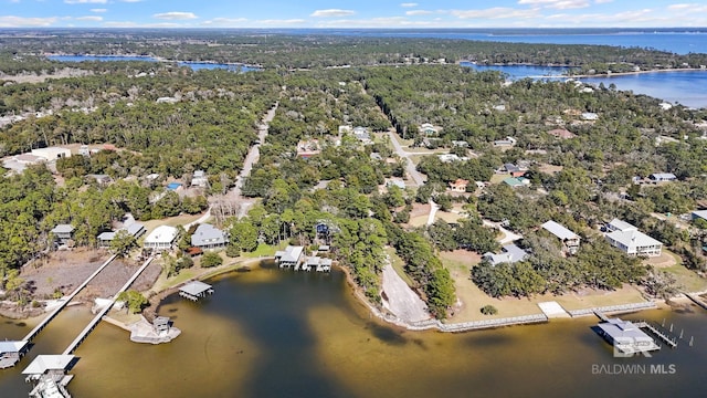 30577 Baldwin St, Perdido Beach, AL 36530 - aerial view of property's location featuring a large body of water and a forest