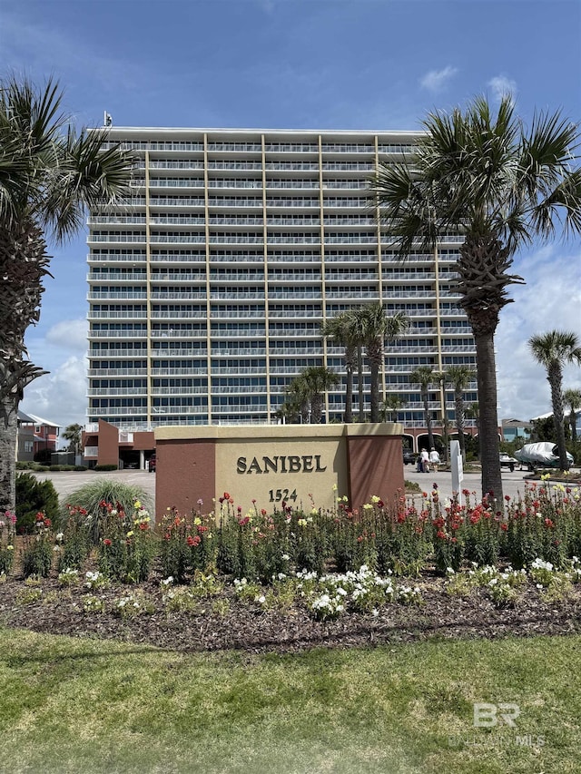 view of community sign