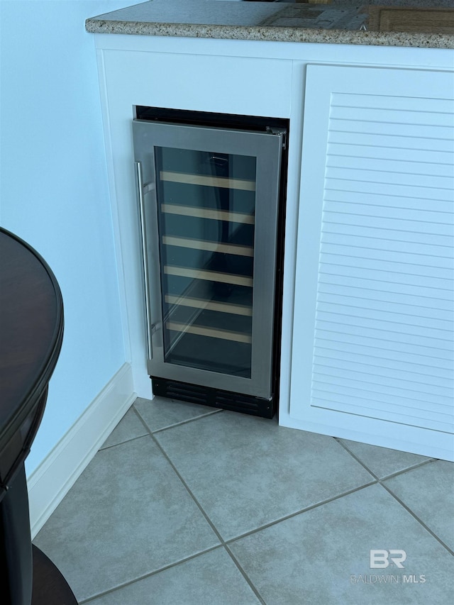 interior details with wine cooler