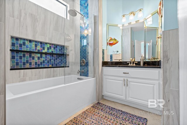 bathroom featuring vanity and tile patterned floors