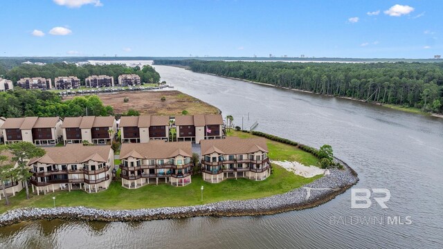 drone / aerial view of a nearby body of water