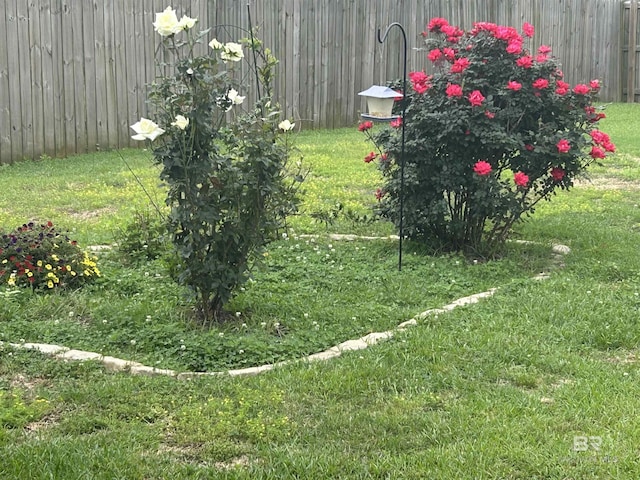 view of yard featuring fence