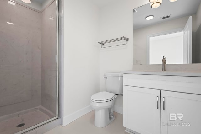 533 E Beach Blvd Unit 1905, Gulf Shores, AL 36542 - bathroom with baseboards, vanity, toilet, and a shower stall