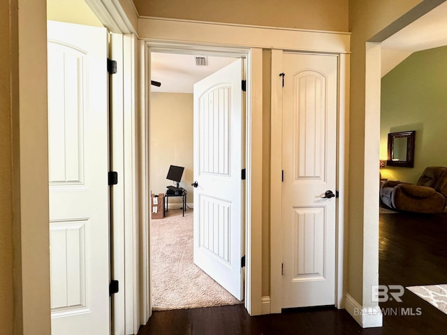 1030 Crown Walk Dr, Foley, AL 36535 - hallway with dark wood-style floors and baseboards