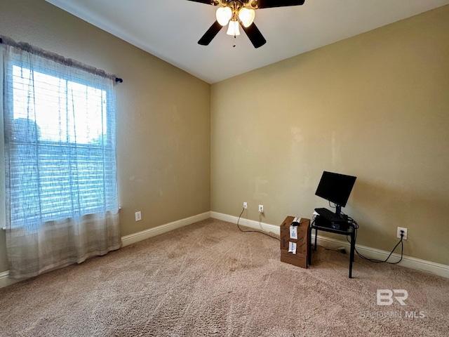 1030 Crown Walk Dr, Foley, AL 36535 - unfurnished room featuring ceiling fan, carpet floors, and vaulted ceiling