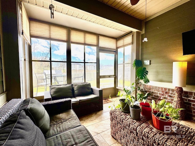 1030 Crown Walk Dr, Foley, AL 36535 - sunroom with beam ceiling and tile patterned floors