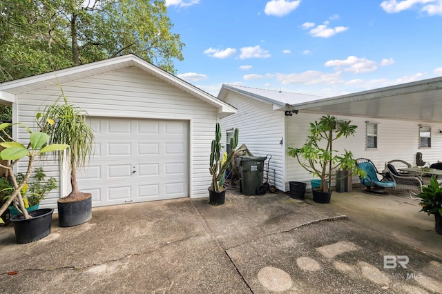 view of garage