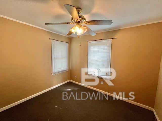 507 E Pine St, Atmore, AL 36502 - unfurnished room featuring crown molding, baseboards, and ceiling fan
