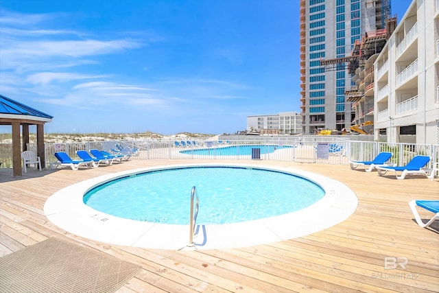 23044 Perdido Beach Blvd Unit 338, Orange Beach, AL 36561 - community pool with a wooden deck