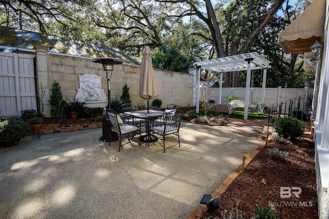 view of patio with a pergola