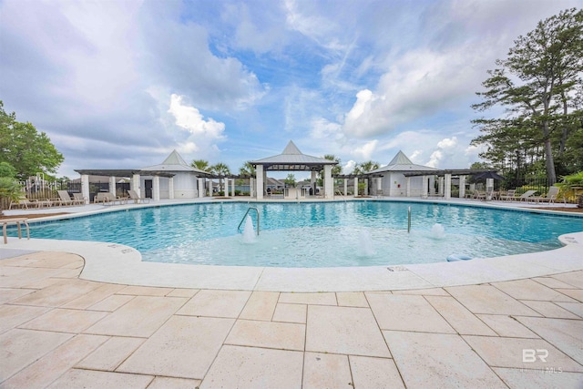394 Haise Ln, Gulf Shores, AL 36542 - community pool with a gazebo and a patio