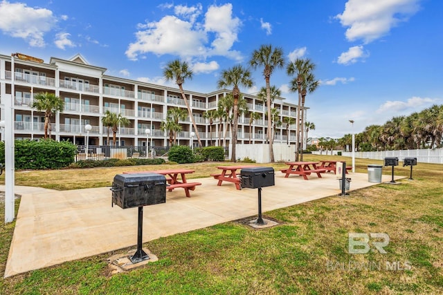 surrounding community featuring a lawn