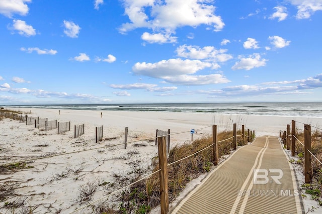 property view of water with a view of the beach