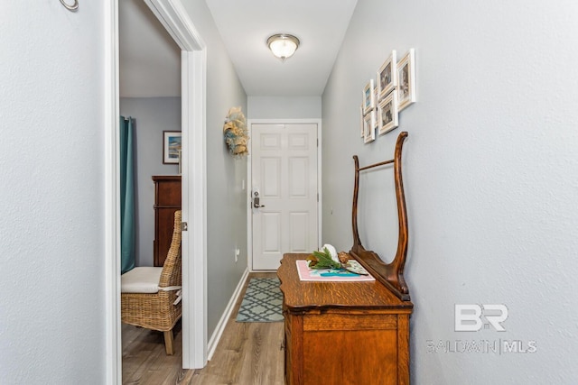 doorway featuring light hardwood / wood-style flooring