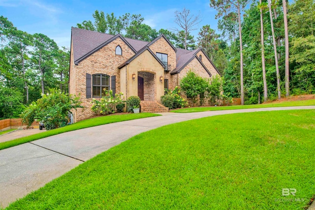 view of front facade with a front yard