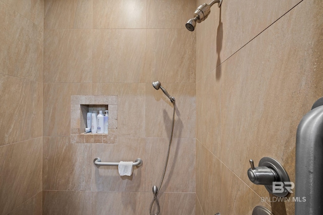 interior details with tiled shower