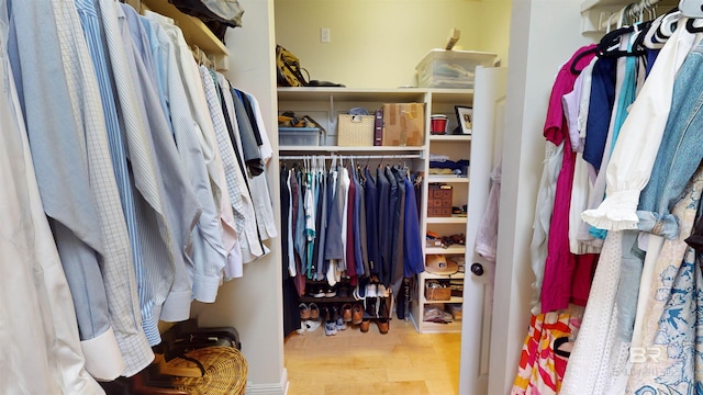 spacious closet with wood-type flooring