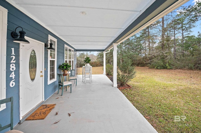 view of patio / terrace featuring a porch