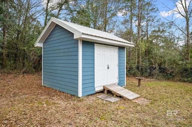 view of shed