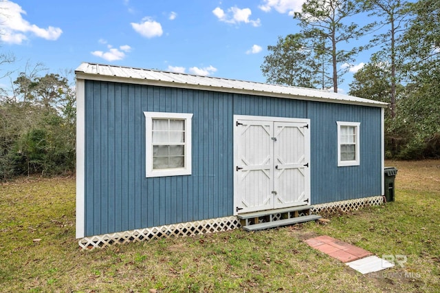 view of shed