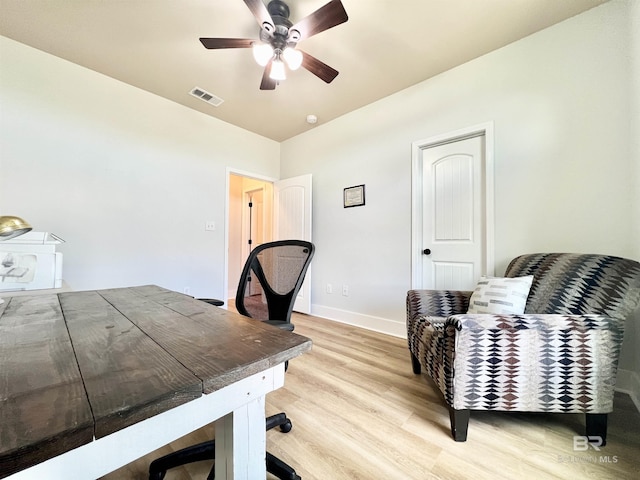 14775 Sonoma Blvd, Silverhill, AL 36576 - office space with light wood finished floors, visible vents, baseboards, and a ceiling fan