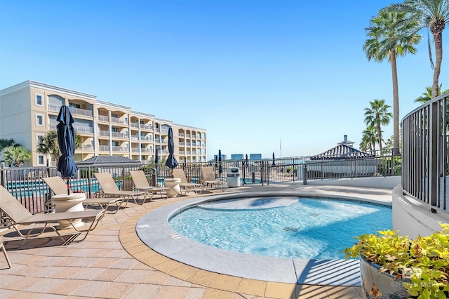 view of pool with a patio area