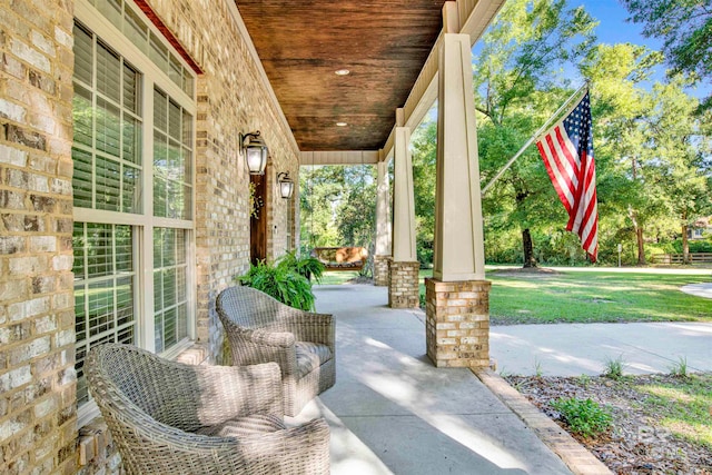 view of patio with covered porch