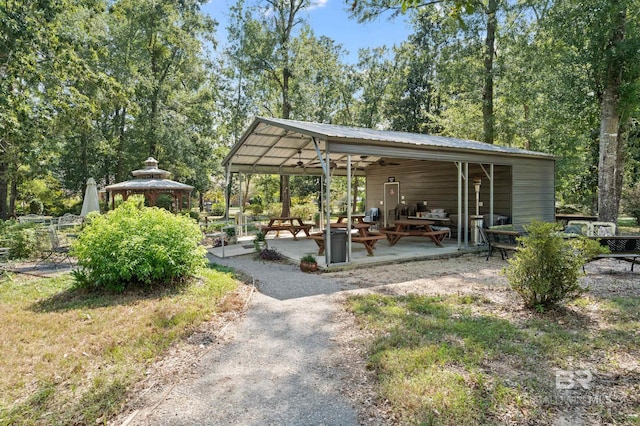 view of community featuring a gazebo