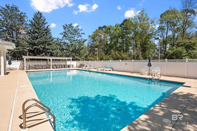 view of pool featuring a patio