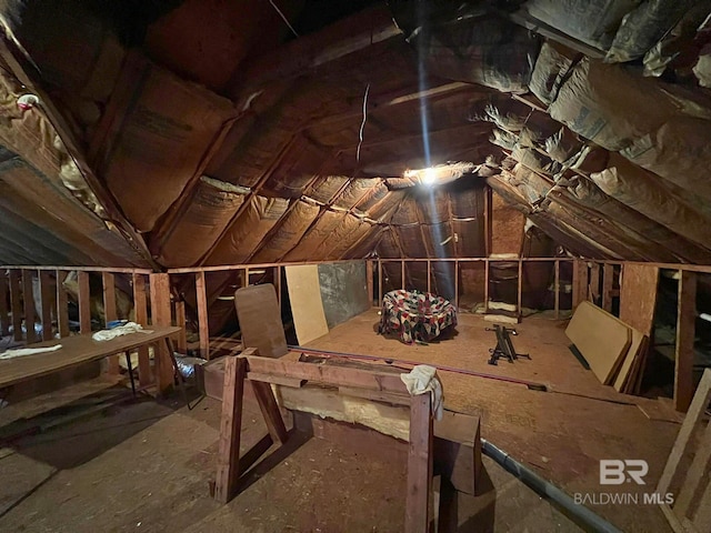 view of attic