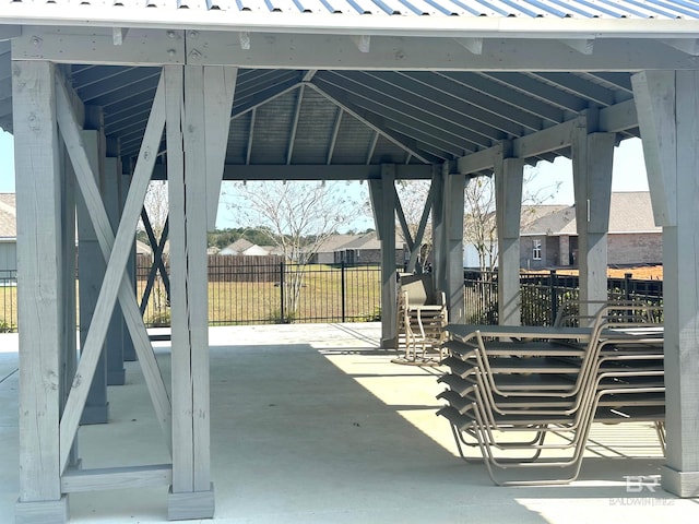 view of patio / terrace featuring a gazebo