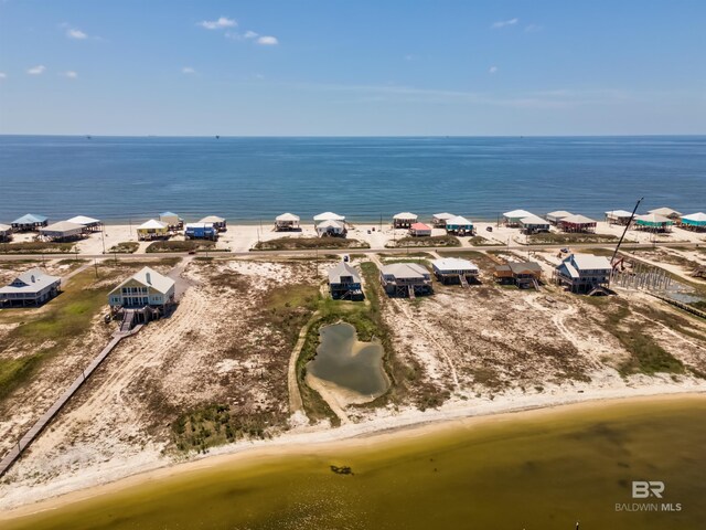 2802 Bienville Blvd, Dauphin Island, AL 36528 - bird's eye view featuring a water view and a view of the beach