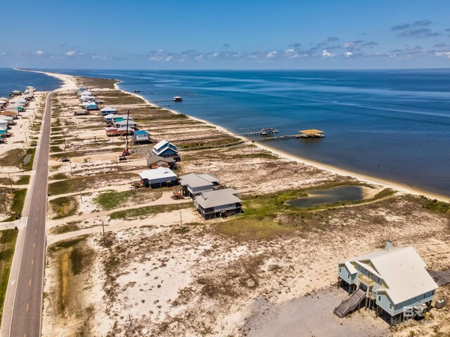 2802 Bienville Blvd, Dauphin Island, AL 36528 - birds eye view of property with a water view and a view of the beach