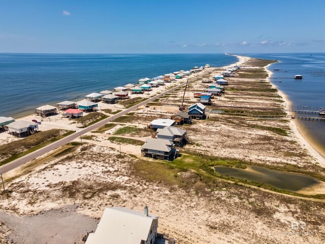2802 Bienville Blvd, Dauphin Island, AL 36528 - bird's eye view featuring a water view and a beach view