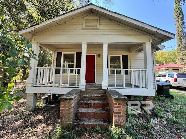 bungalow-style home featuring covered porch