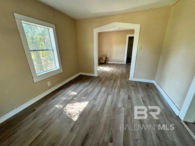 empty room featuring hardwood / wood-style flooring