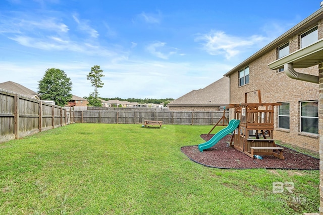 view of yard featuring a playground