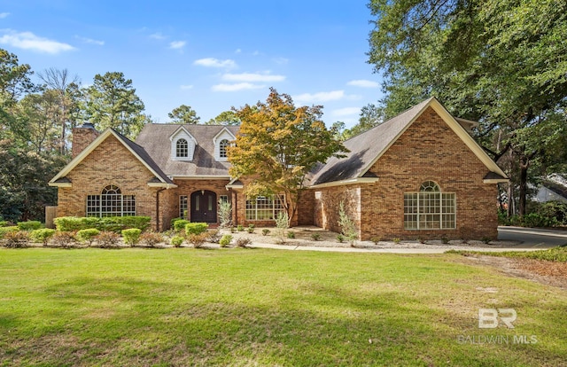 view of front of home with a front yard