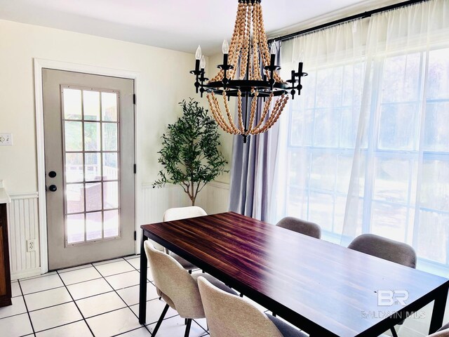 19744 County Road 9, Silverhill, AL 36576 - tiled dining room with an inviting chandelier