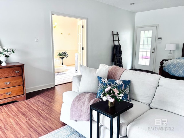 living room featuring hardwood / wood-style flooring